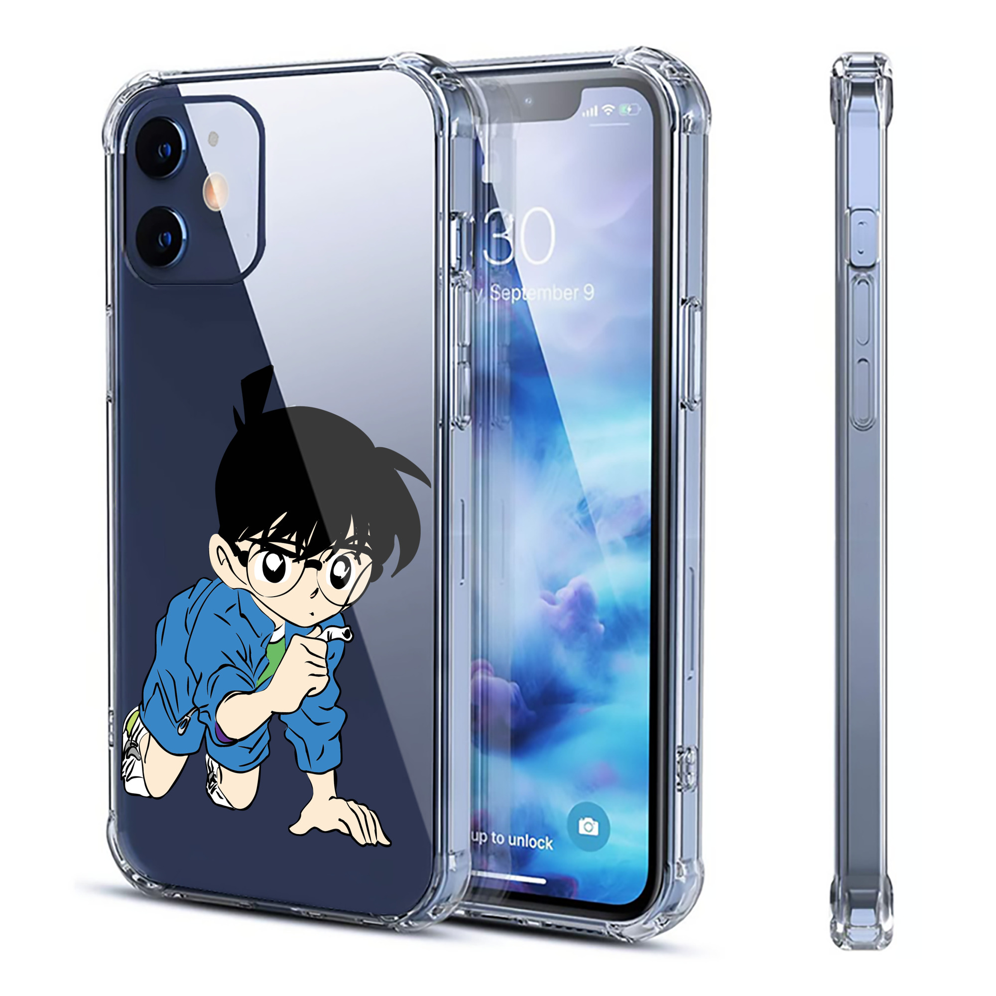 （画像用） 名探偵コナン 江戸川 コナン Detective Conan Conan Edogawa 【iPhone 12シリーズ対応】透明スマホケース（クリアソフトケース）